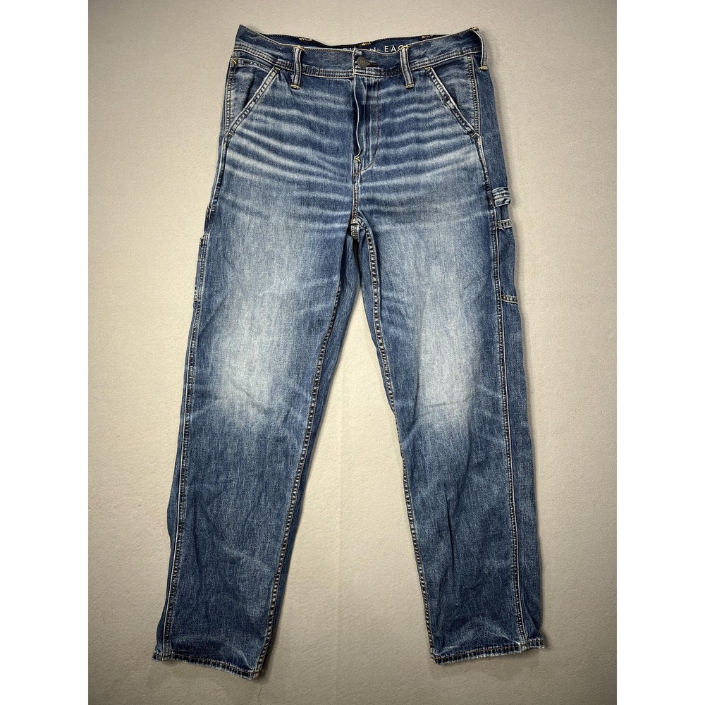 American Eagle Jeans Mens 30x34 Blue Carpenter Workwear Relaxed Fit Denim Pants